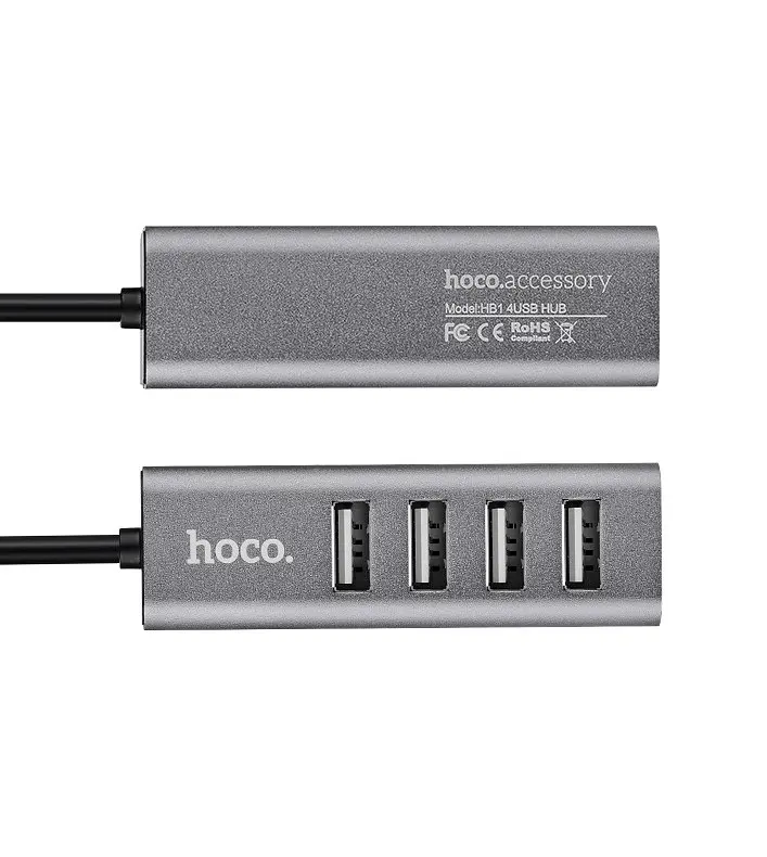USB-хаб Hoco HB1 4USB Line machine Tarnish - фото 2
