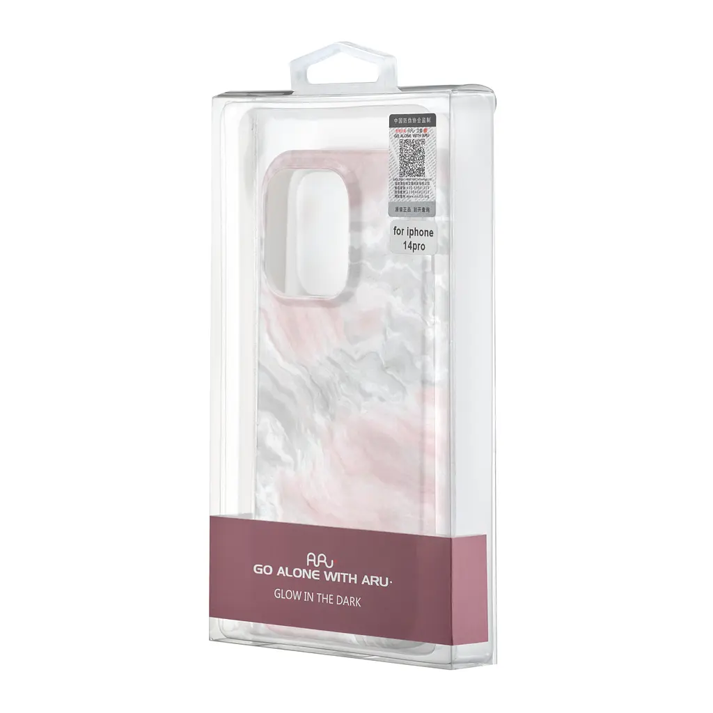 Чохол Lum Neon (світяться у темряві) iPhone 14 Pro Marble Pink - фото 2