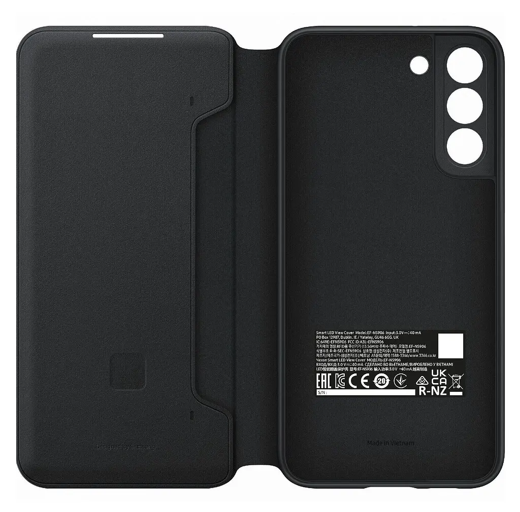 Оригинальный чехол-книжка для Samsung Galaxy S22 Plus Smart LED View Cover Black EF-NS906PBEGWW SM-906 - фото 9
