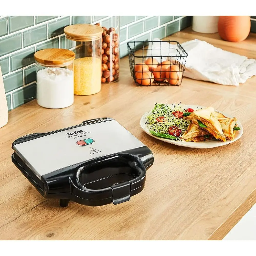 Сэндвичмейкер Tefal Ultracompact 700 Вт 1 пластина-сэндвич корпус нержавеющая сталь/пластик черный (SM155212) - фото 12