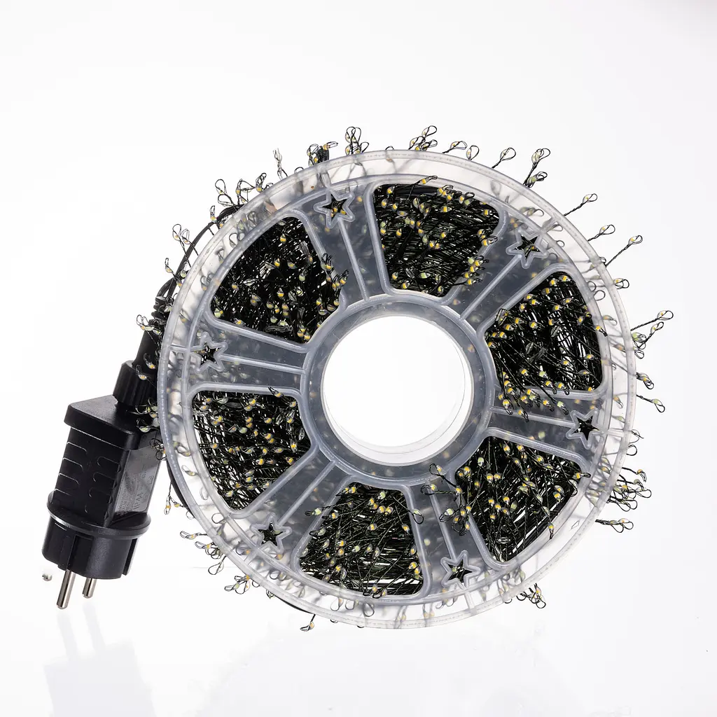 Новорічна гірлянда Хвойна лапа кімнатна роса 50 м 1000 LED, кімнатна гірлянда роса зелений провід Жовте сяйво Garlando D1000L50MGY - фото 7