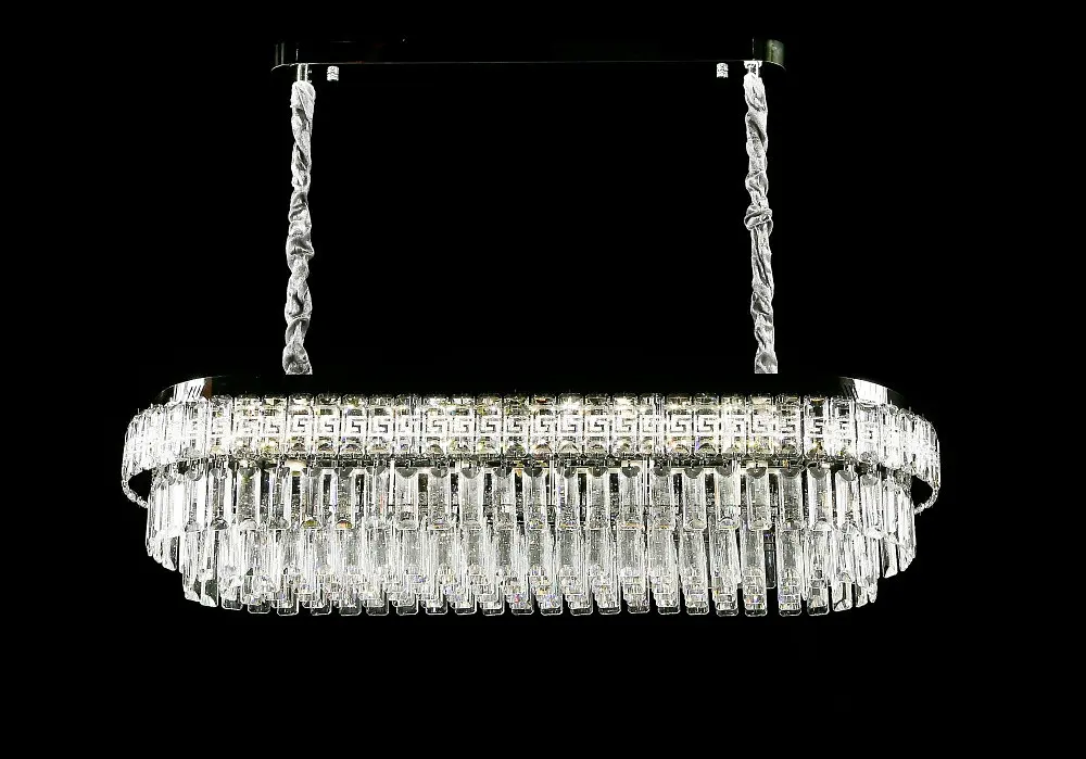 Овальна хромована кришталева світлодіодна люстра Splendid Ray L2211/1000*350/8+LED (CR), 100 см на 8 ламп - фото 3