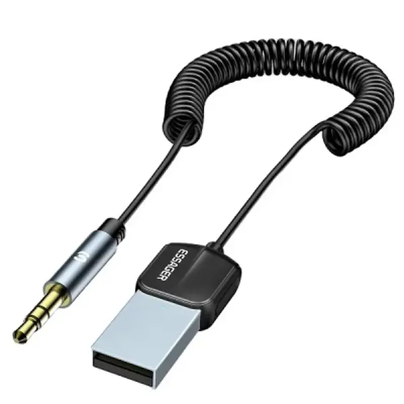 Bluetooth трансмітер Essager Lingfeng Bluetooth 5.0 Aux Adapter Car Wireless Receiver USB (EBT-LF01-P) - фото 2