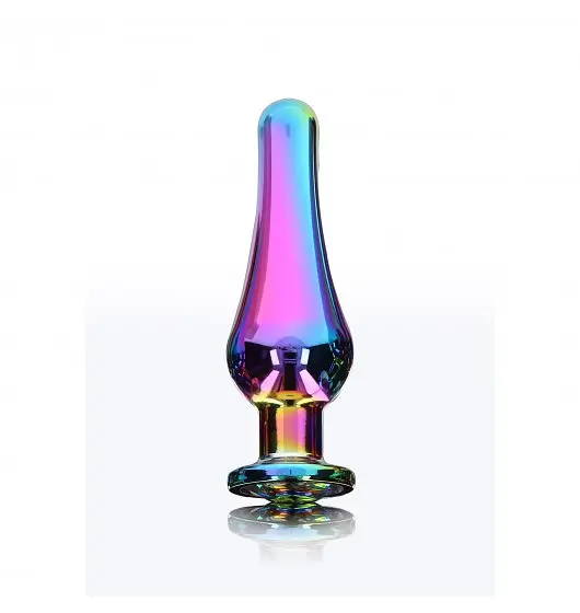 Анальна пробка з кристалом ToyJoy Twilight Bum Bijou Medium, 11 см (райдужний) - фото 2