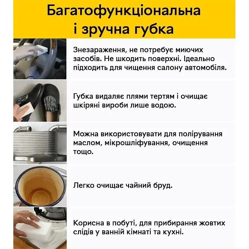 Набор меламиновых губок Semi Melamine sponge, 50 шт для чистки и сбора грязи - фото 8