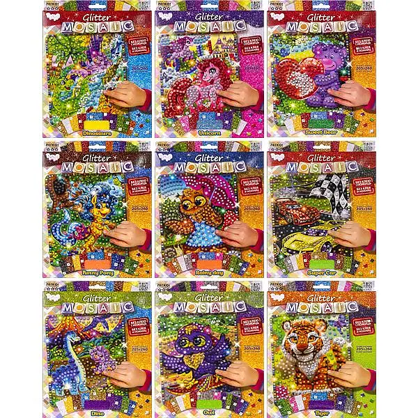 Креативное творчество "Блестящая мозайка" GLITTER MOSAIC БМ-03 Danko Toys, в коробке Микс - фото 2