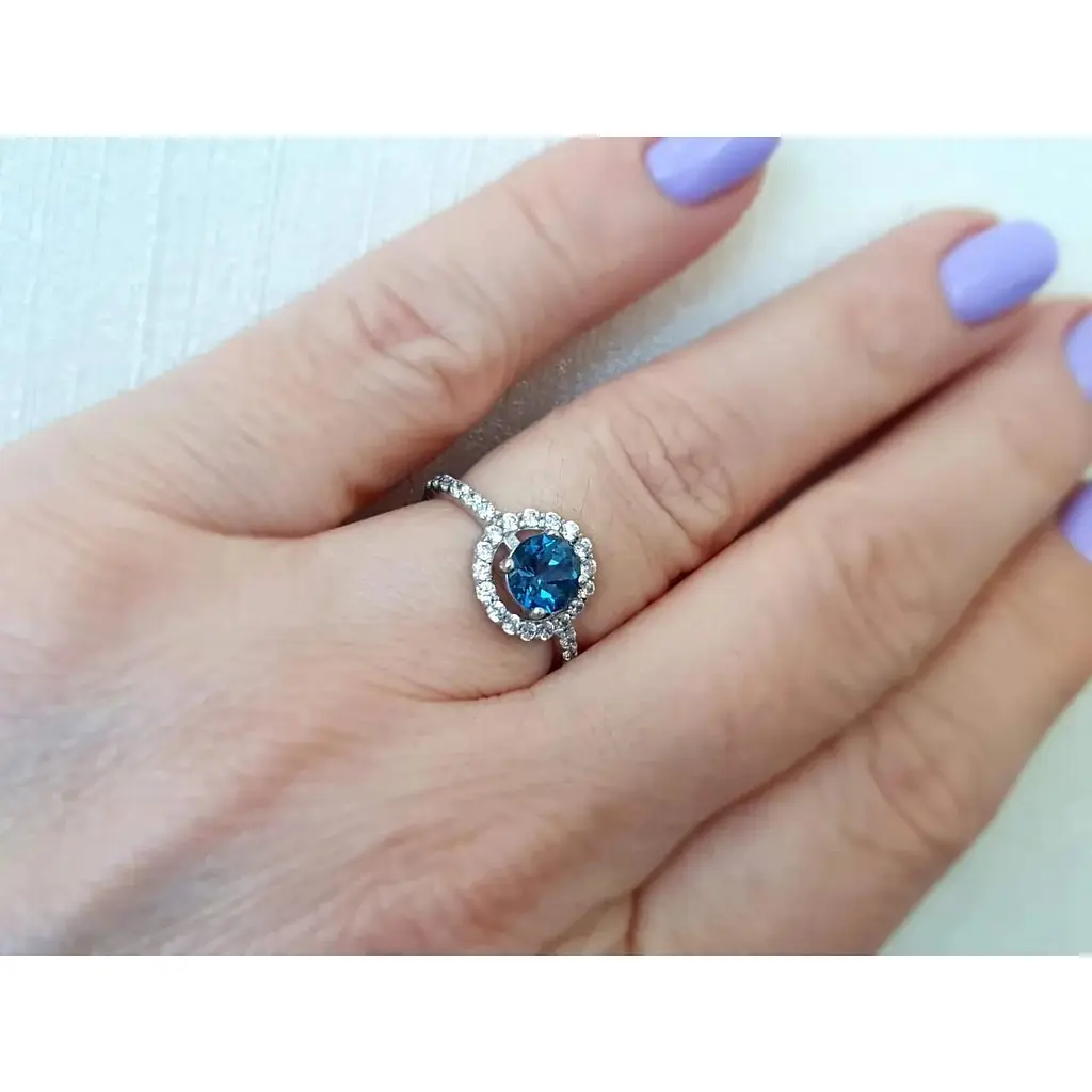 Серебряное кольцо Агни Ярина с топазом. 1596/9р-TLB 16 - фото 2