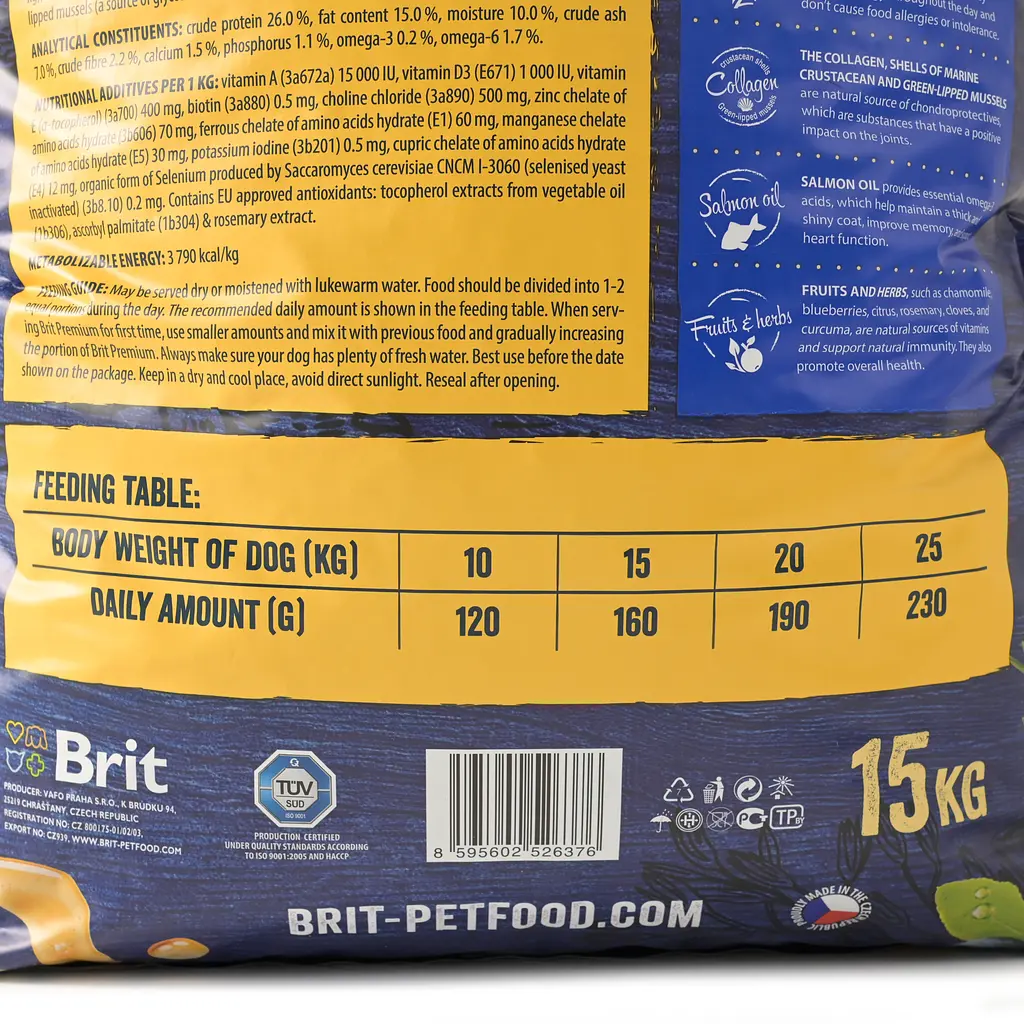 Сухий корм для собак середніх порід Brit Premium Dog Adult М з куркою 15 кг - фото 4
