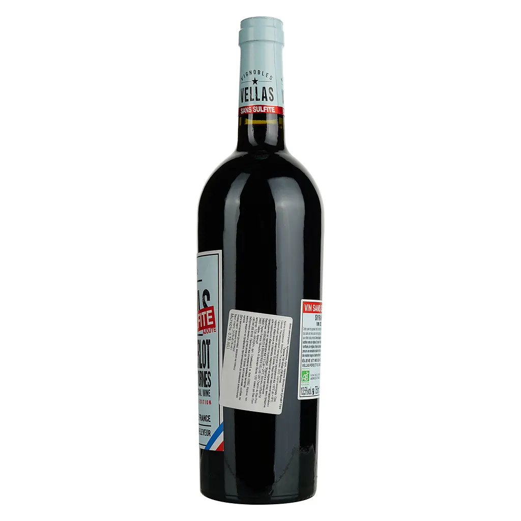 Вино Vellas Sans Sulfite Syrah Grenache Bio Vin de France красное сухое 0.75 л - фото 3