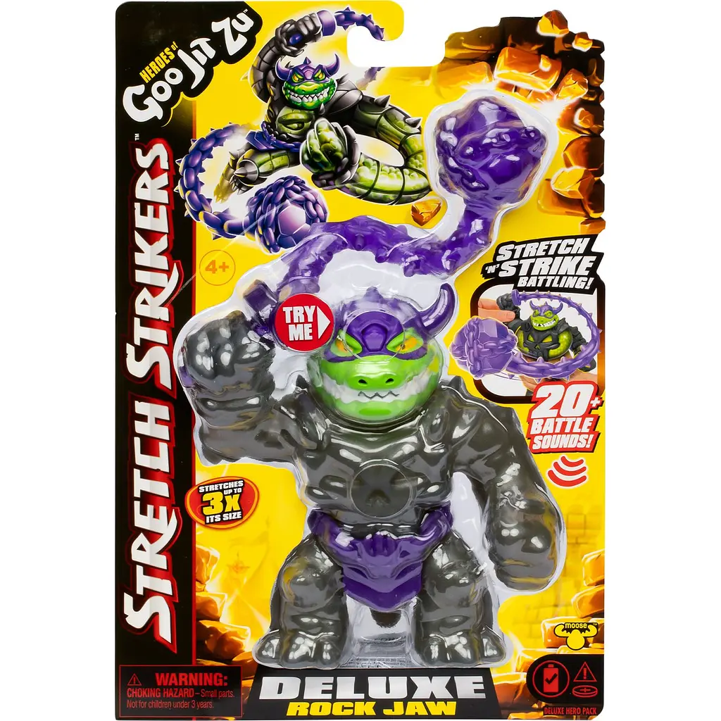 Растягивающаяся фигурка GooJitZu Heroes of Goo Jit Zu Stretch Strikers Deluxe Rock Jaw (123647) - фото 4