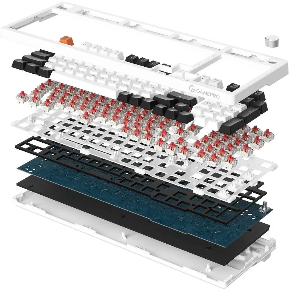 Клавіатура USB GamePro MK170W Hot-Swap Red Swich RGB USB White (MK170W) UA - фото 4