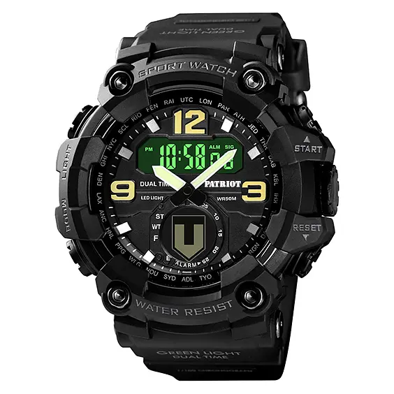 Чоловічий наручний годинник 004BKTRO ТРО Чорні + Коробка Patriot acs0031055 - фото 6
