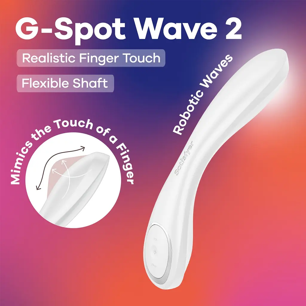 Вибратор Satisfyer G-Spot Wave 2 White, имитирует ласки пальцем - фото 2