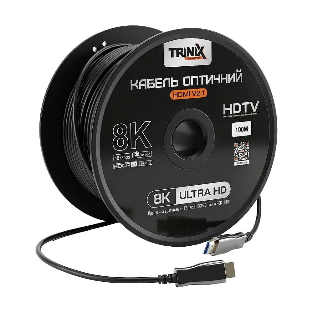 Кабель HDMI V2.1 оптичний Trinix 100м (AOC-HDMI8k-100m) (74-00144) - фото 3