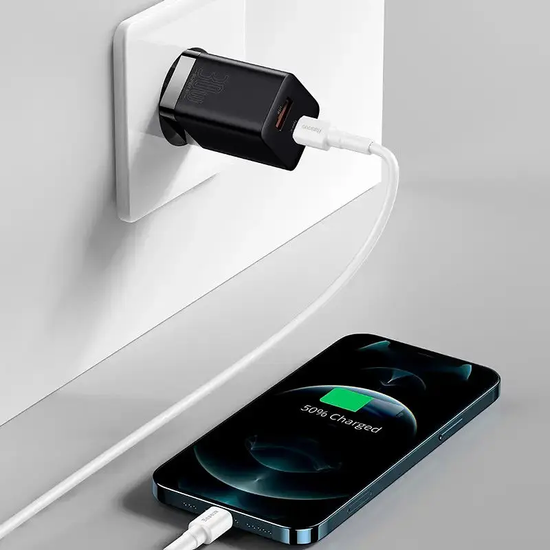 МЗП Baseus Super Si Pro Quick Charger 30W (1USB-A/1C) (CCSUPP-E) Black - фото 7