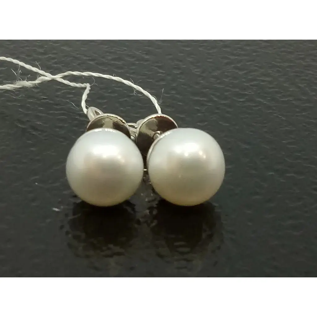 Золоті сережки-пуссети Імперія золота з перлами. СП032(2)БІ - фото 2