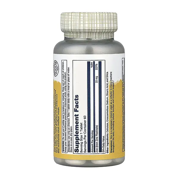 Цинк піколінат, Zinc Picolinate 25 mg - 60 tabs - фото 2