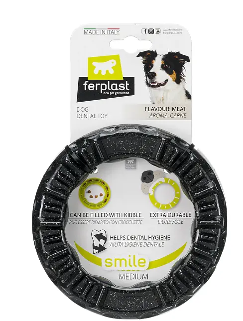 Іграшка для собак Ferplast Ring Smile Small чорний Ø 12 x 2.4 см 86791017 - фото 3