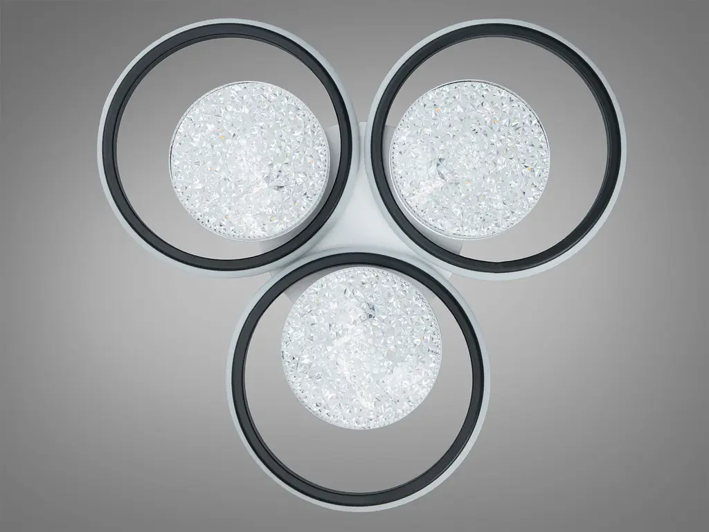 Стельова LED-люстра Dia 2563WH+BK DIMMER - біло-чорна, 82 Вт, 54 см - фото 5