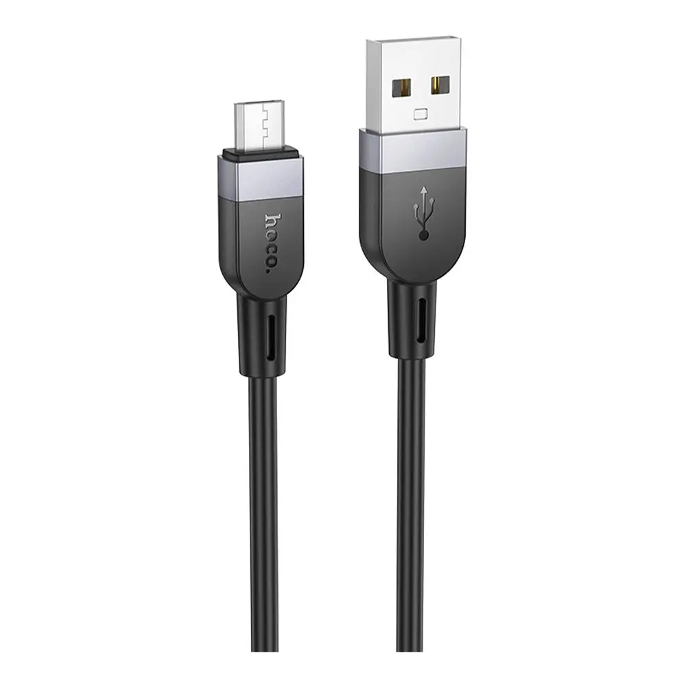 Кабель синхронізації Hoco X109 Silicone USB to MicroUSB 2.4A 3 м Black (35928_3605834) - фото 2