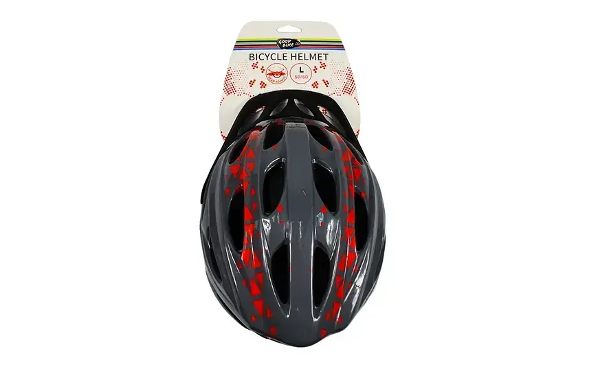 Шлем велосипедный "GOOD BIKE" L 58-60 см серо/красный (88855/5-IS) - фото 2