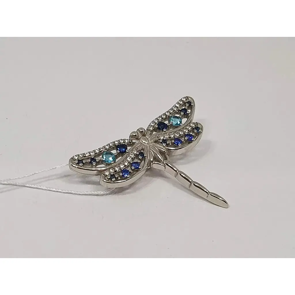 Срібна брошка Ірій Бабка з фіанітами. 9521 СИН-ГОЛ - фото 2