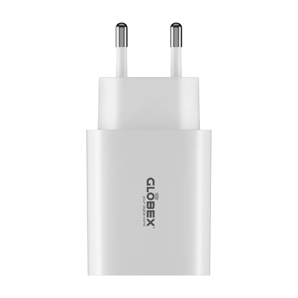 Зарядний пристрій Globex 2xUSB-C 30W FastPower white (30WCC) - фото 2
