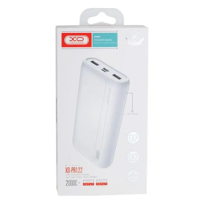 Внешний аккумулятор XO power bank PR122 20000 mAh белый - фото 5