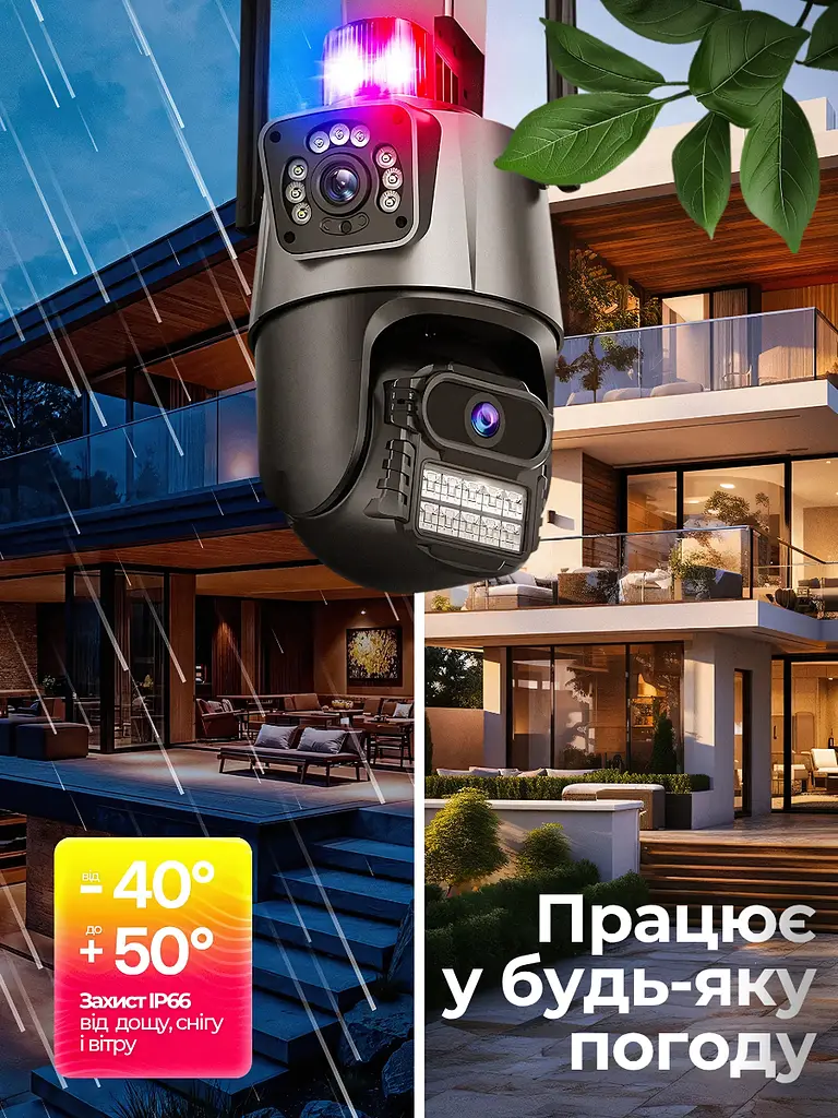Інтелектуальна IP-камера Wi-Fi Full HD, ANDER ONE, 2 объектива, для зовнішнього та внутрішнього відеоспостереження, поворотна, з - фото 10