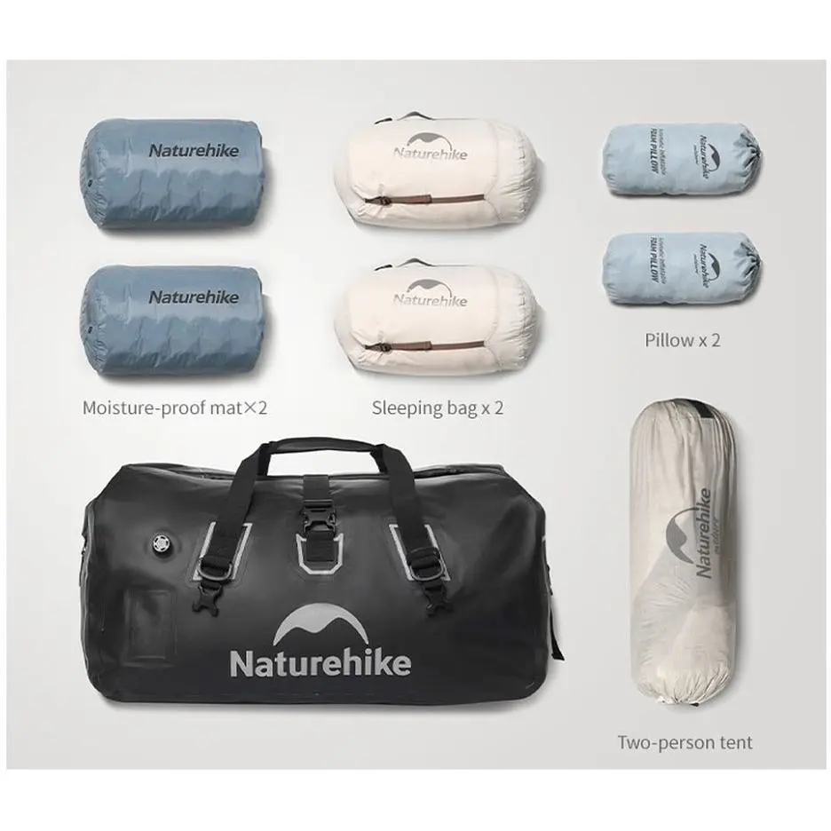 Водонепроникна дорожня сумка Naturehike CNK2450XB015 90 л чорна - фото 3