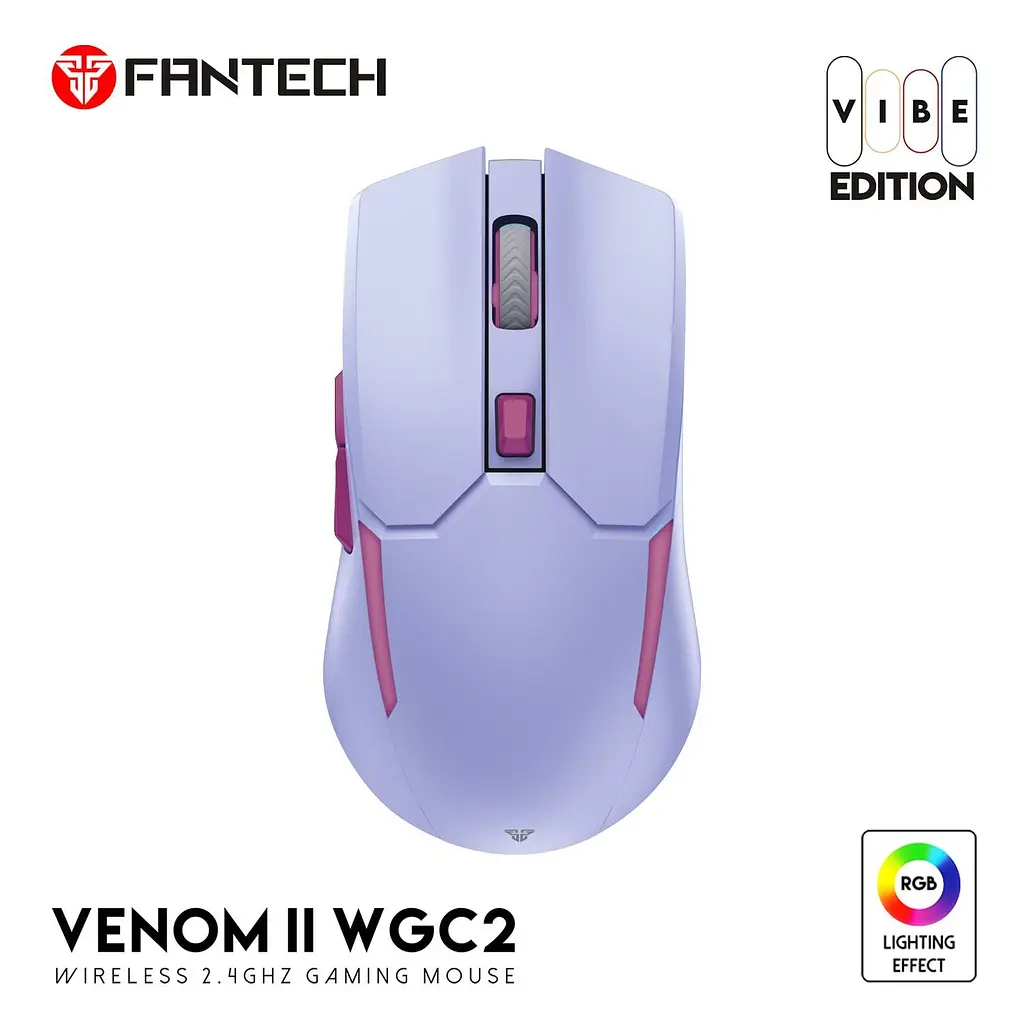 Бездротова ігрова мишка Fantech WGC2 Venom II Vibe 2.4GHz 300mAh 30IPS Violet - фото 4