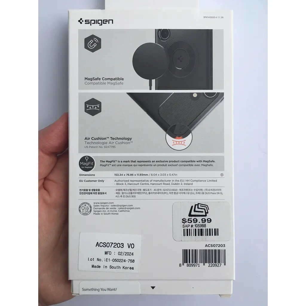 Протиударний з підставкою чохол Spigen Slim Armor MagSafe для Samsung Galaxy S24 (S921) Black ACS07203 Magfit - фото 4