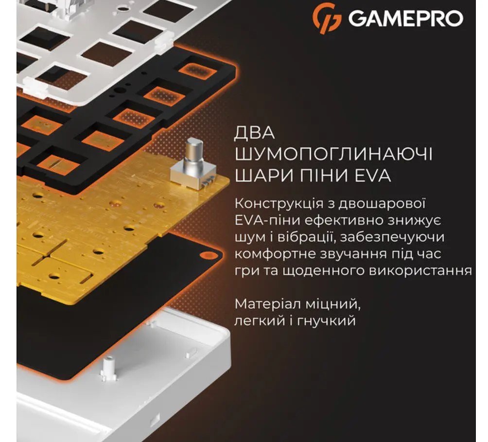 Клавіатура ігрова механічна GamePro GPMK-116 Genesis Silver light USB Red Swich Hot-Swap N-KRO Grey - фото 10