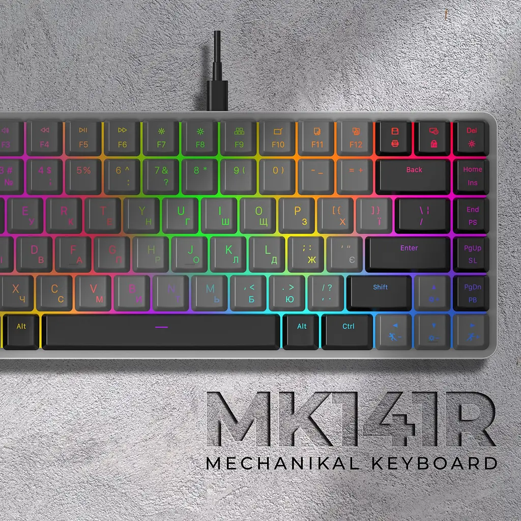 Клавиатура GamePro Red Swich Low Profile RGB USB Dark Gray проводная (MK141R) - фото 11