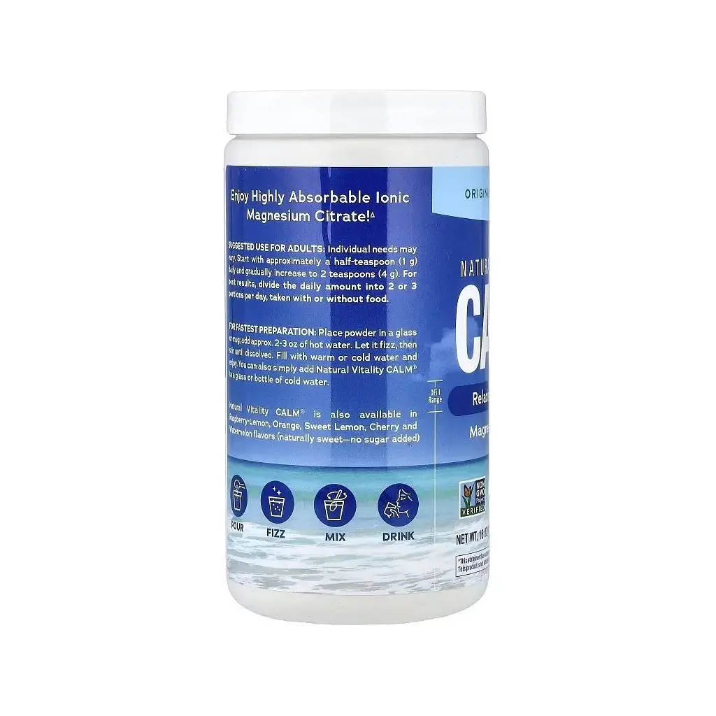 Вітамінно-мінеральний комплекс Natural Vitality Магній у порошку, 350 мг, без ароматизаторів, CALM, Magnesium Suppl (PTG00000) - фото 3