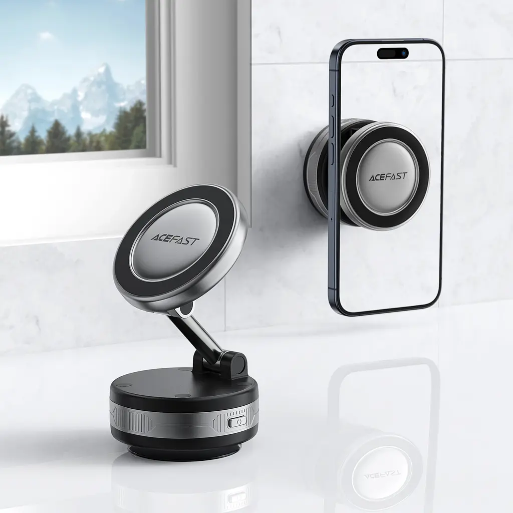 Автотримач для телефона ACEFAST E30 Electric Suction cup magnetic Phone holder, Metal Gray (6974316284864) - фото 8