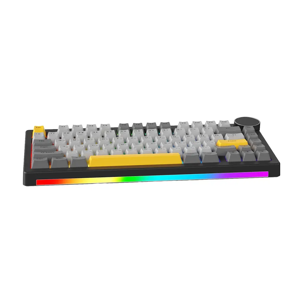 Клавіатура Ajazz AK820 V2 Coconut Flake Switch Wireless/Bluetooth/USB UA Black/Gray/Yellow (AK820-V2-CF-BGY) - фото 3