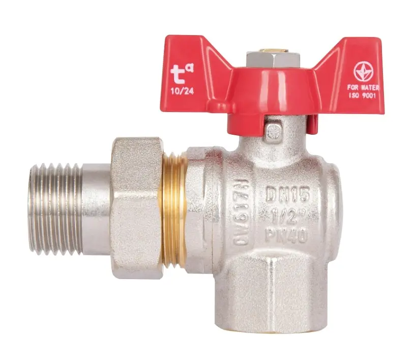 Кран кульовий Thermo Alliance "Американка" Standart 1/2" ВЗ кутовий, PN40, метелик SD222W15 - фото 2