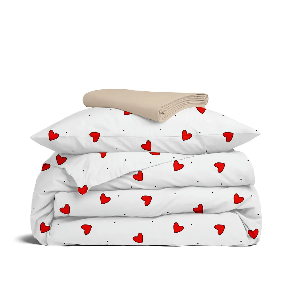 Дитяча постільна білизна в ліжечко CHERRY HEARTS COSAS (4822052399774)