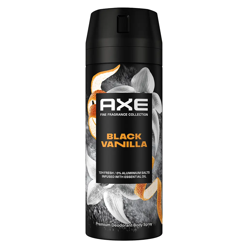 Дезодорант Axe аер файн фрагранс блек ванілла 72 год 150 мл - фото 1