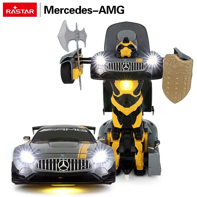 Машинка-трансформер на радиоуправлении Mercedes-Benz GT3 1:14 серый RASTAR + пульт - фото 2