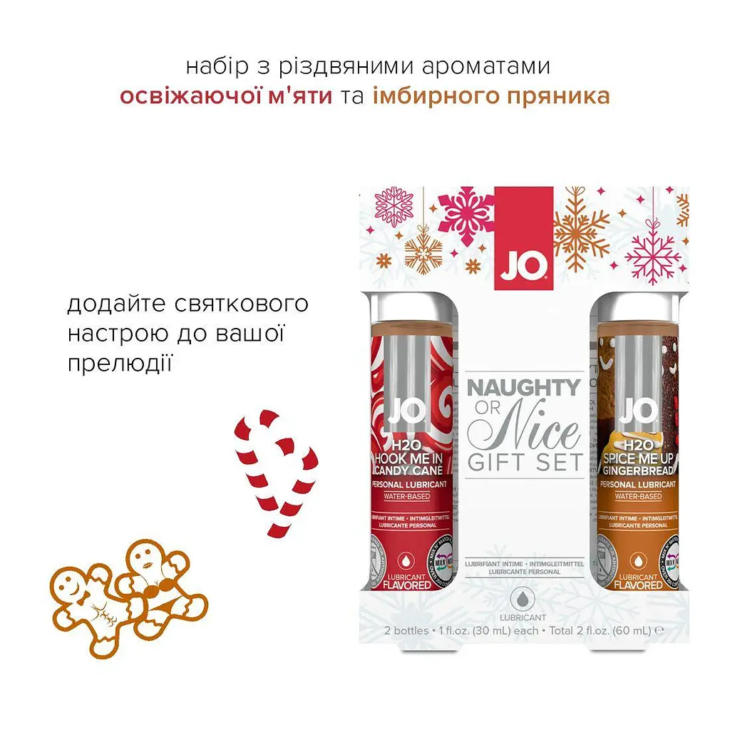Набір лубрикантів System JO Naughty or Nice Gift Set Candy Cane & Gingerbread (2х30 мл) - фото 2