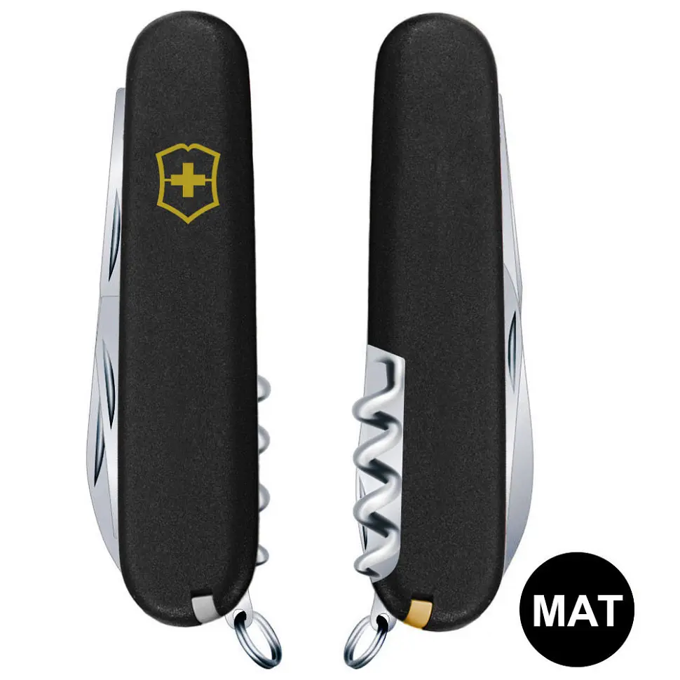 Ніж Victorinox Spartan Mat 91мм 12функ чорн.мат штоп жовт.лого - фото 4