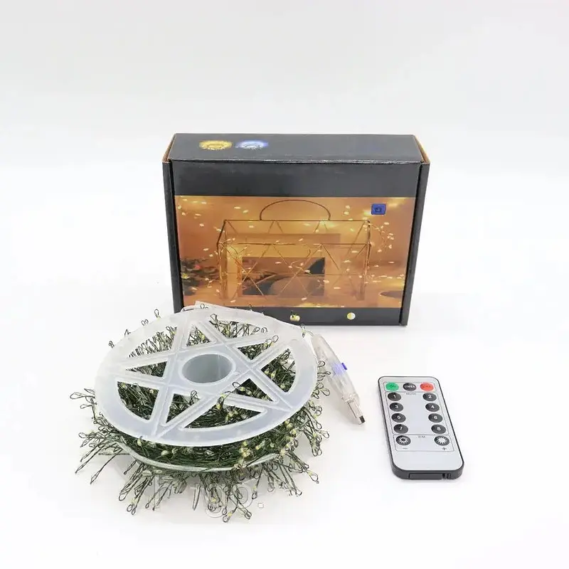 Гірлянда XPRO Роса феєрверк 20 м, 600 LED + пульт, Теплий білий (234575632_844) - фото 9