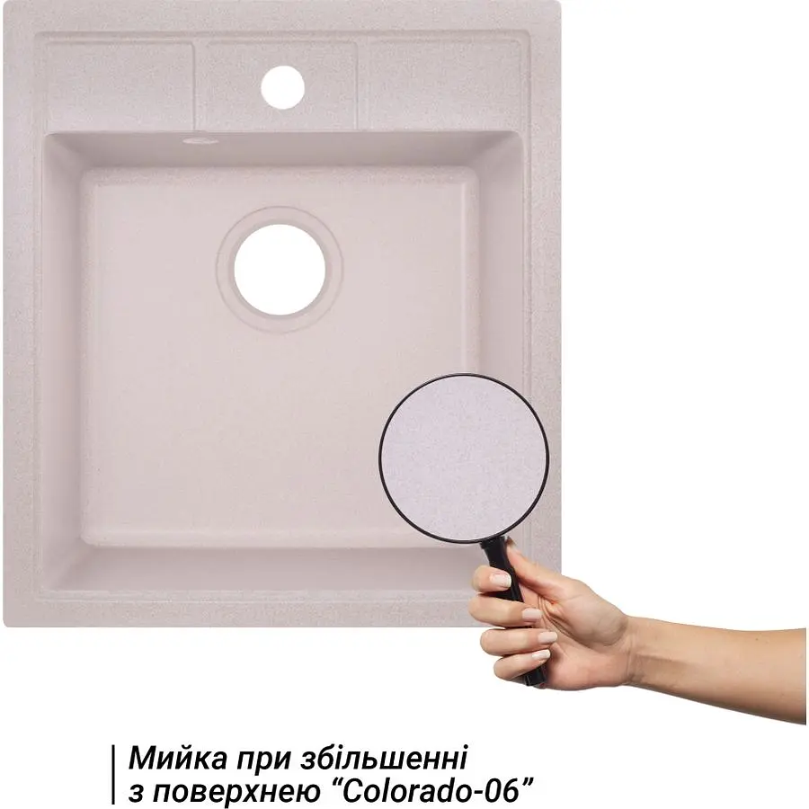 Кухонная мойка Lidz 460х515/200 COL-06 бежевая (LIDZCOL06460515200) - фото 5