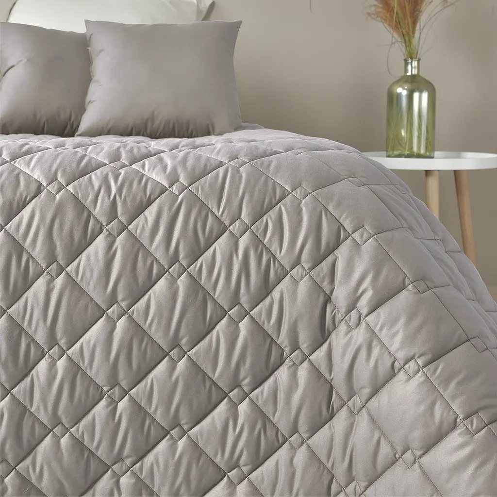 Двостороннє покривало Ideia Стиль Cube сірий та бежевий 240 х 210 см (8-32405) - фото 8