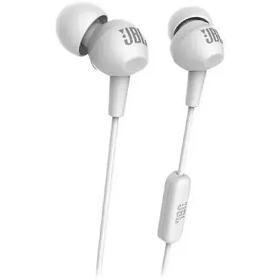 Навушники провідні JBL C100SI білі з мікрофоном - фото 3