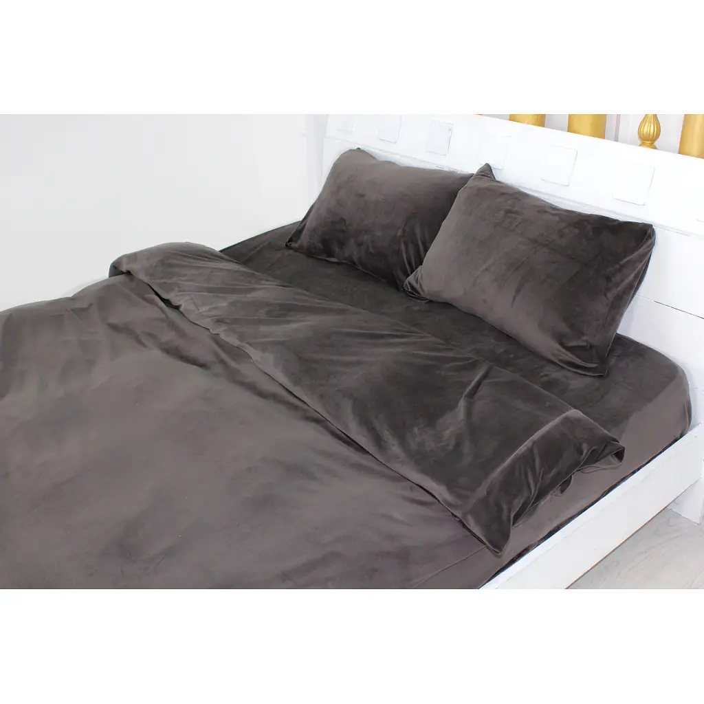 Постільна білизна MirSon Велюр Winter Frost 28-0003 Brown Velvet King Size (2200003993622) - фото 2