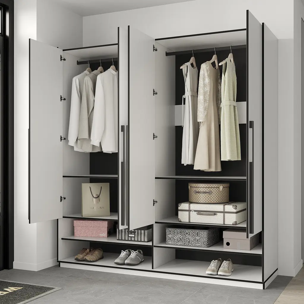 Шкаф для одежды Flamecame со штангами на 4 двери в прихожую FR-08 - фото 2