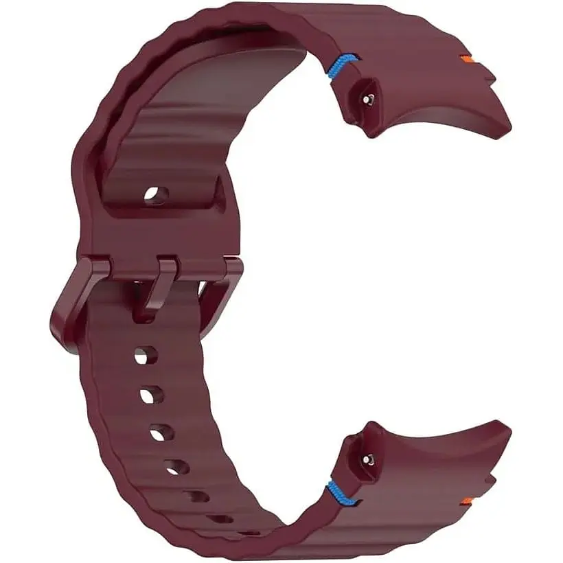 Силиконовый ремешок BeCover Ribbed Tape для Samsung Galaxy Watch (20 mm) 3 41 mm/4 40mm-44mm/5 40-44mm/6 40-44mm/7 40-44mm Red Wine (712049) - фото 2